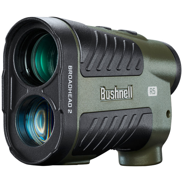 Rangefinder with 'Bushnell' branding on a white background