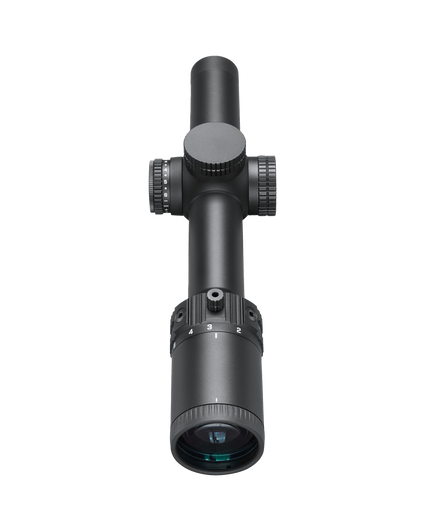 Black rifle scope on a white background