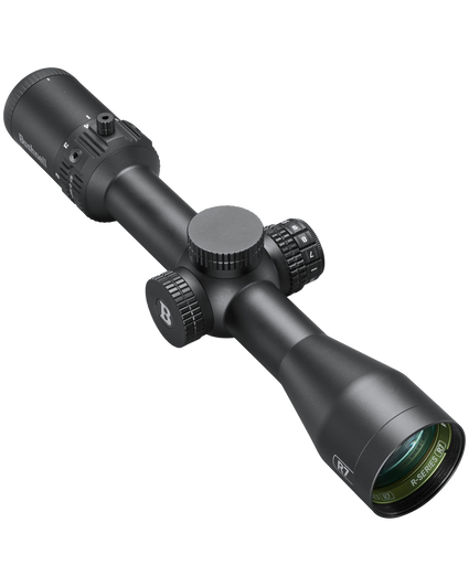 Black rifle scope on a white background