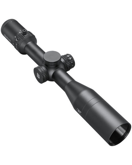 Black rifle scope on a white background