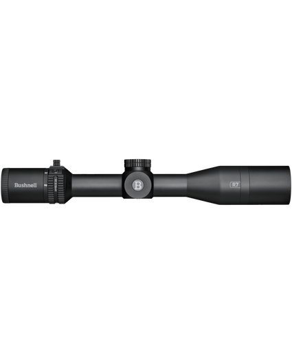 Black rifle scope with visible brand logo on a white background