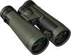 Green binoculars with a visible brand logo on a white background