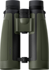 Green binoculars with black accents on a white background