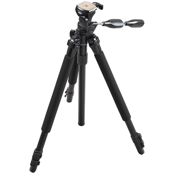 Front, shortest view of Bushnell Titanium Tripod on a transparent background