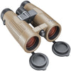 Binoculars with a brown and black color scheme on a white background