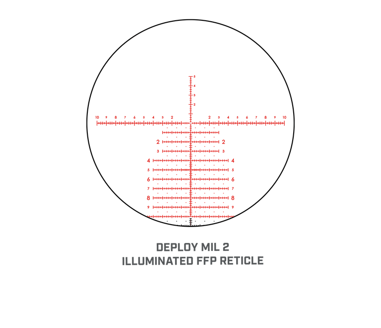 Graphic of Match Pro ED Riflescope Deploy MIL 2 Illuminated FFP Reticle