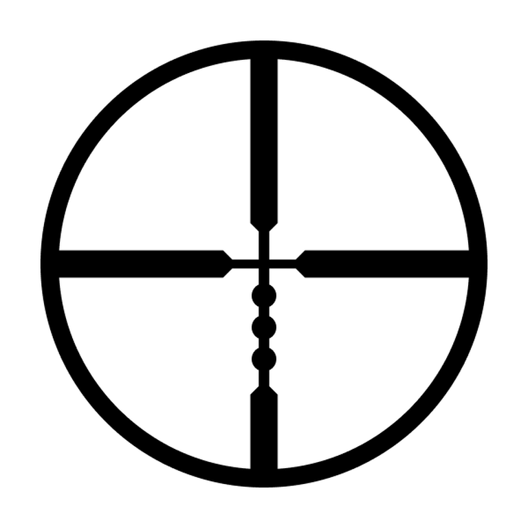 Graphic of ballistics drop compensation reticle