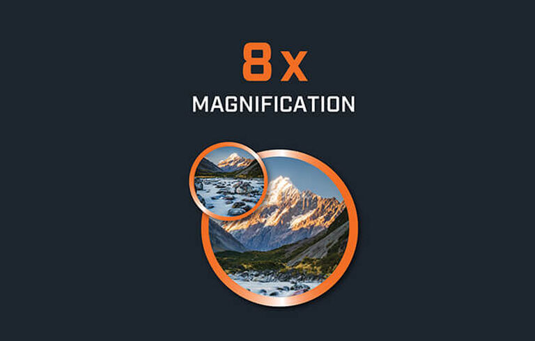 Graphic of Powerview 2's 8x magnification