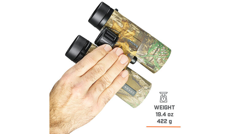 Bushnell Engage X Binoculars weigh 18.4oz / 422g