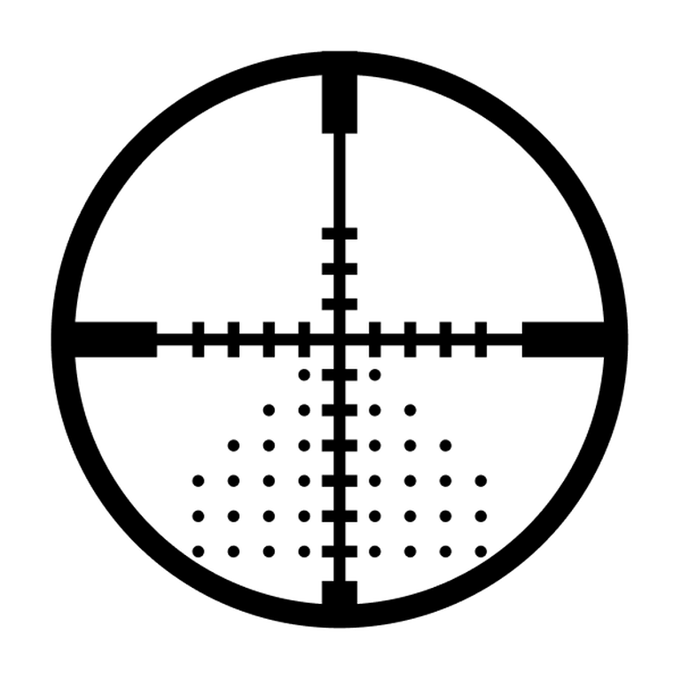 Graphic of hold-over reticle