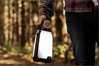 Lantern at night in forest