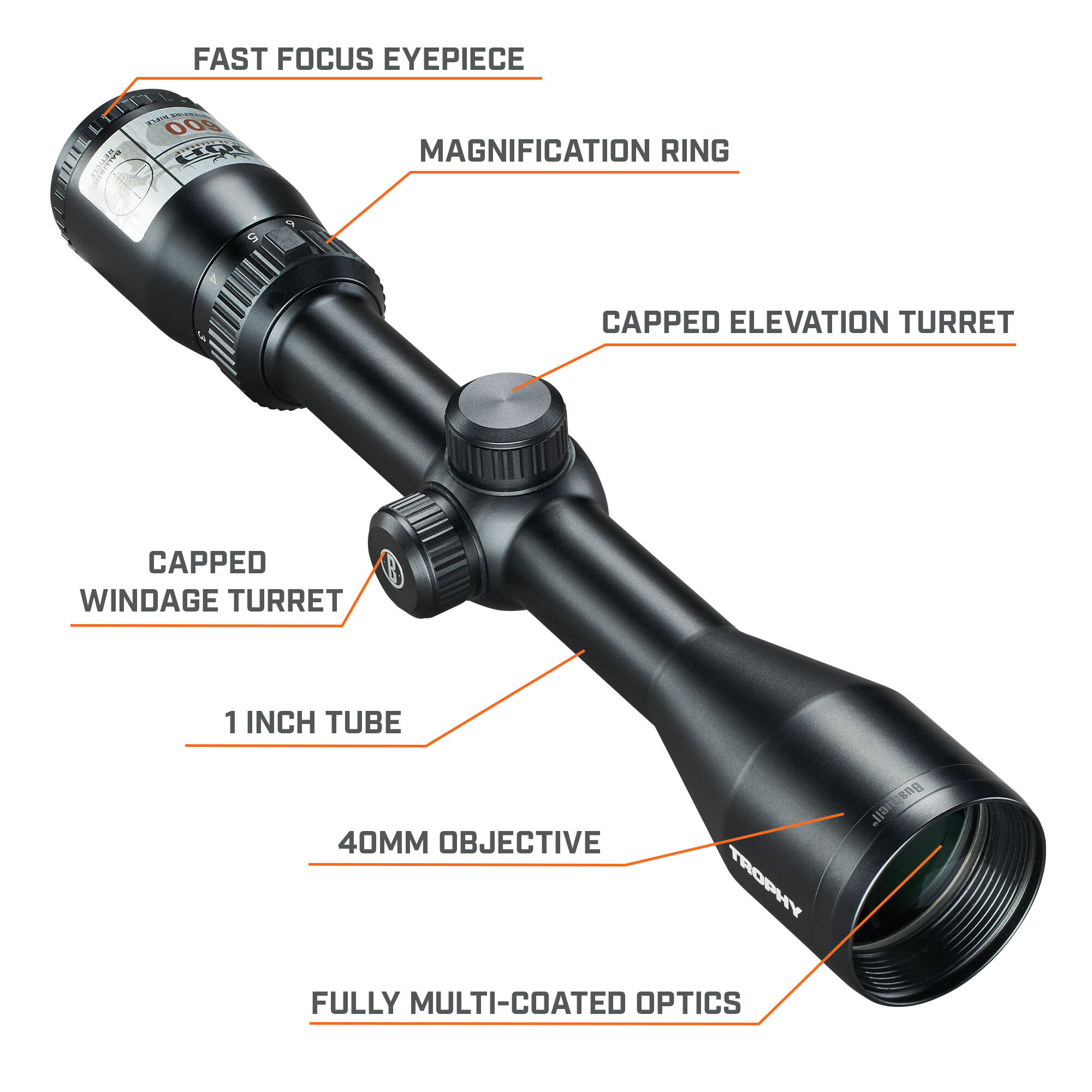 Bushnell Rifle Scope 2-6x32 Banner BDC Duplex Reticle Riflescope Sight HD Glass 