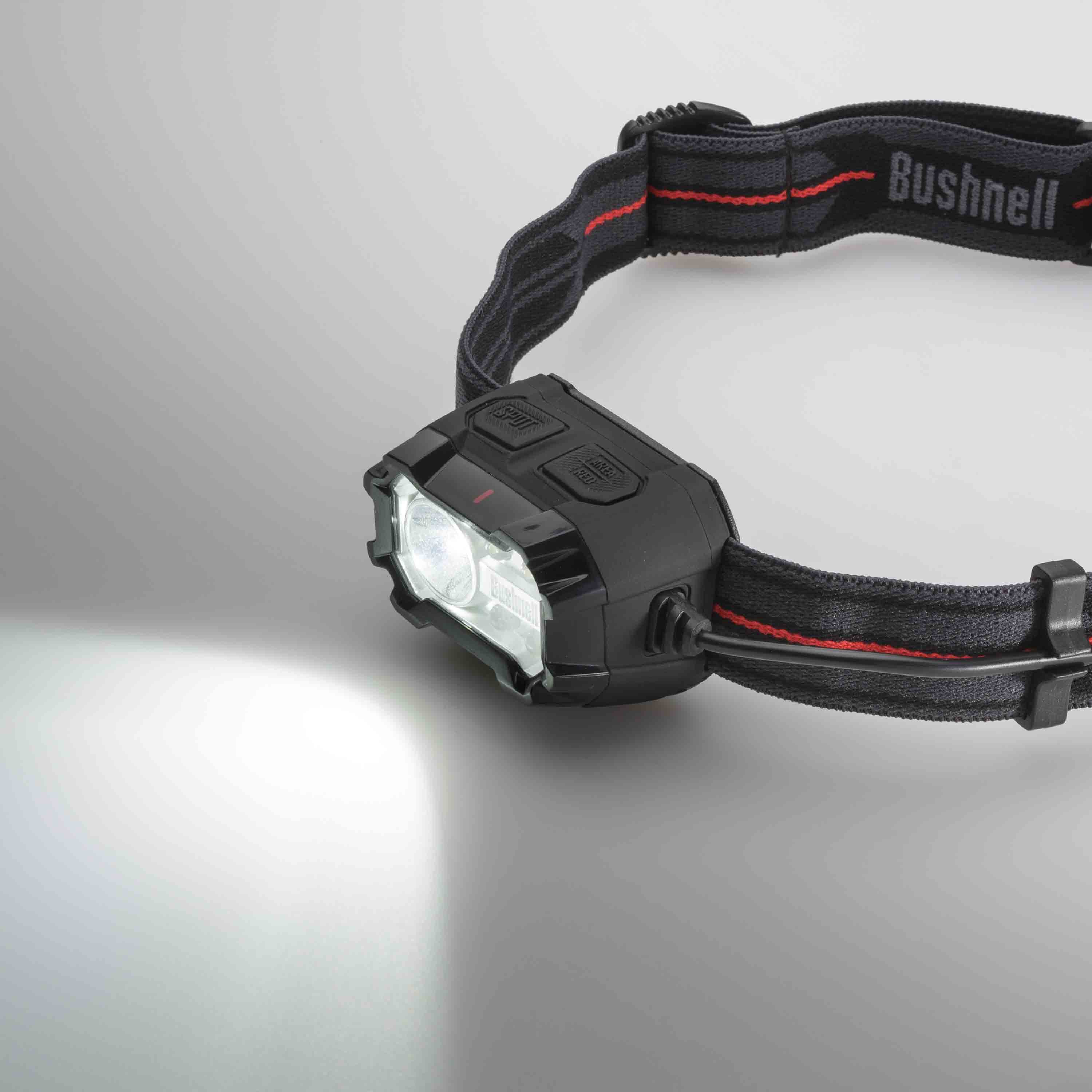 2 Pack Bushnell Rechargeable Li Ion Headlamps 300 Lumen IPX4 NEW 