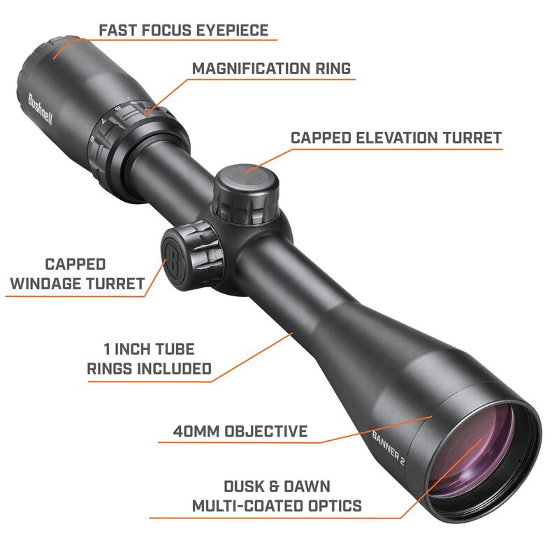 Banner 2 3-9x40 Riflescope Extended Eye Relief