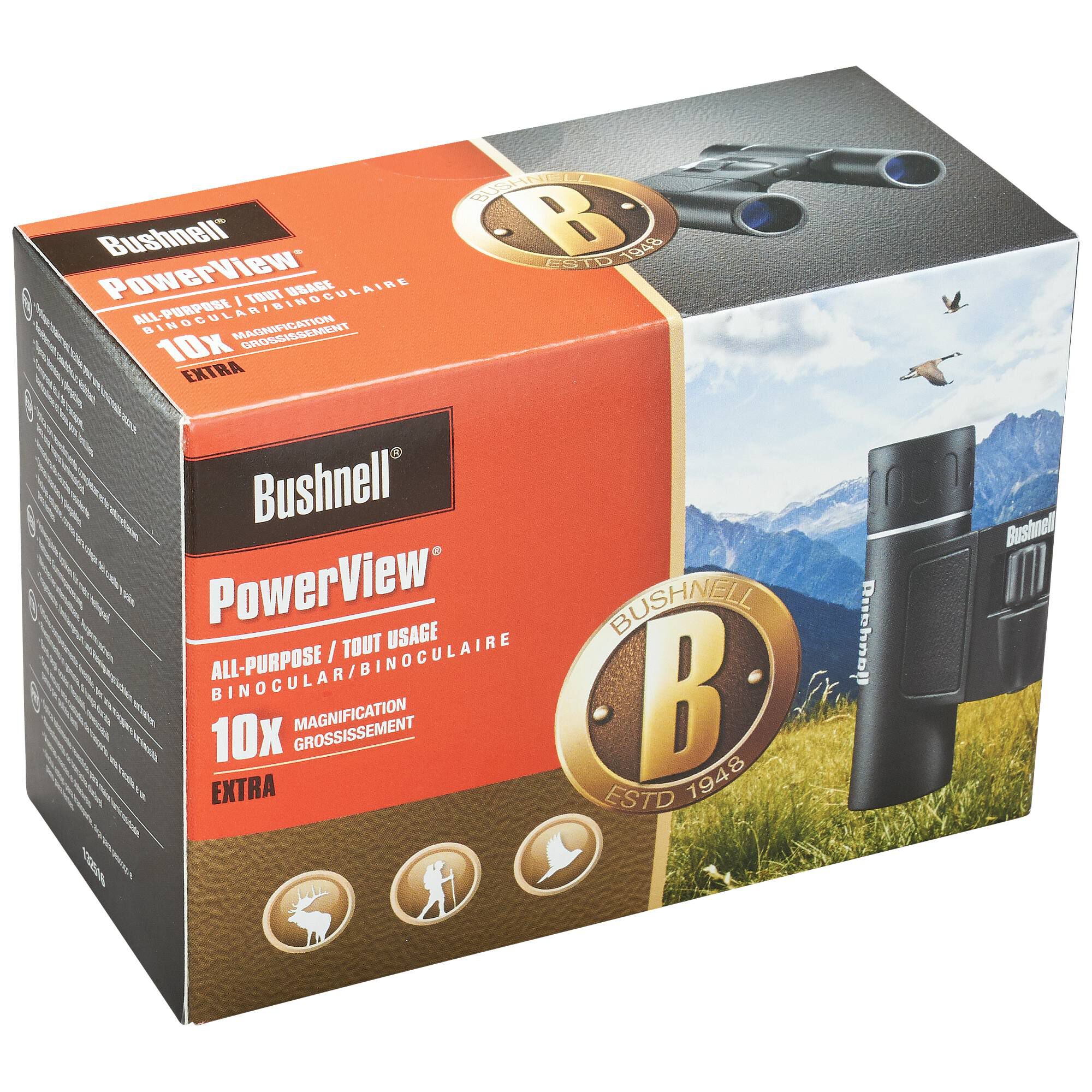 PowerView Roof Prism Compact Binoculars 10x25 Magnification