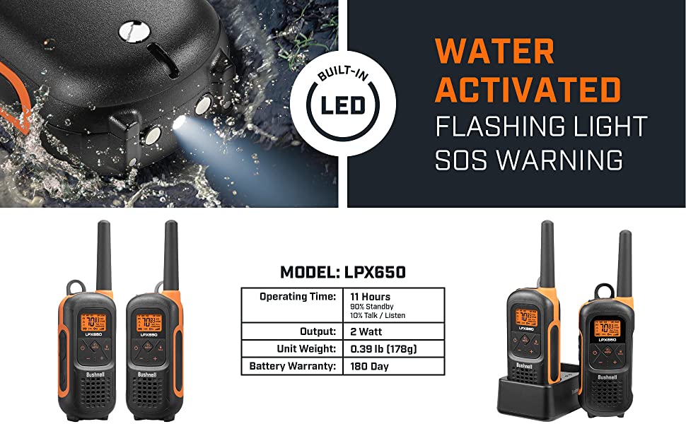 These radios are feature a flashlight and can operate for up to 11 hours.