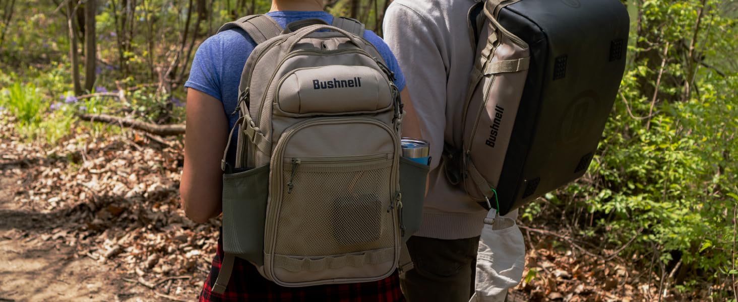 Man wearing Bushnell Pack.